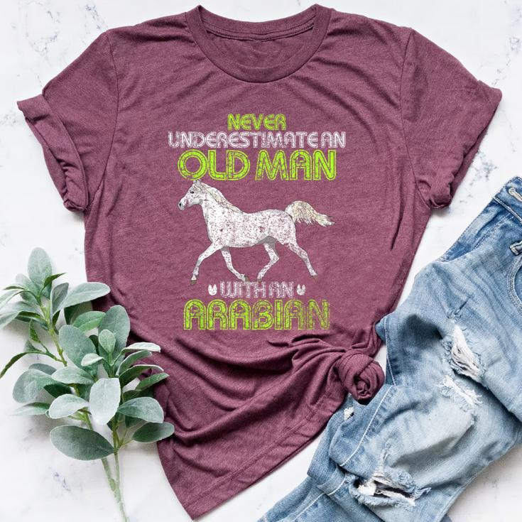 Vintage Never Underestimate An Old Man With An Arabian Horse Bella Canvas T-shirt