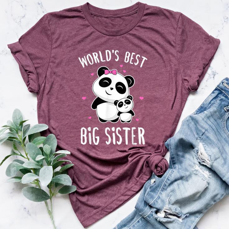 World's Best Big Sister Cute Pandas Panda Siblings Bella Canvas T-shirt