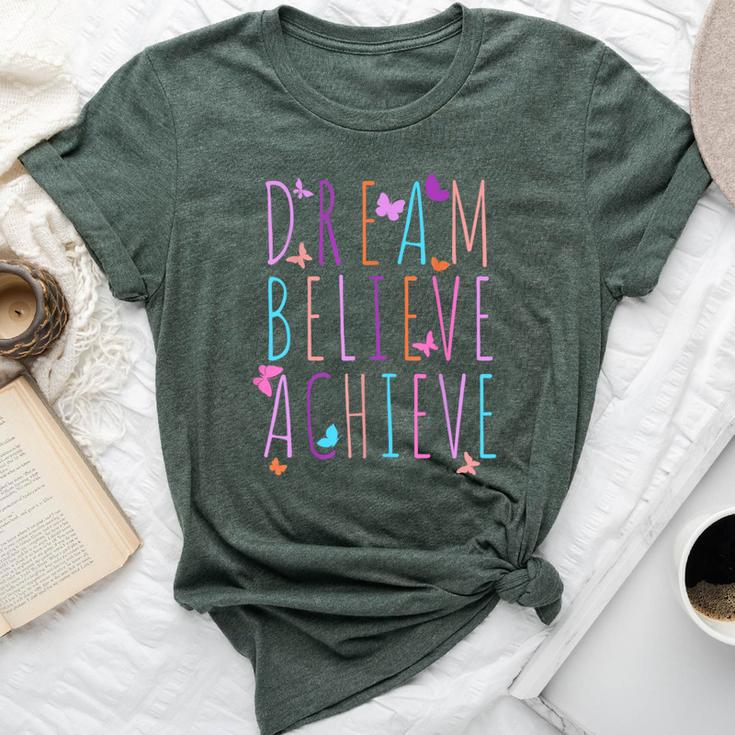 Affirmation For Girls Butterfly Dream Believe Achieve Bella Canvas T-shirt