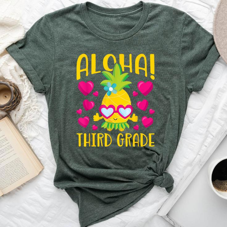 Aloha Third Grade Cute Pineapple Student Teacher Bella Canvas T-shirt