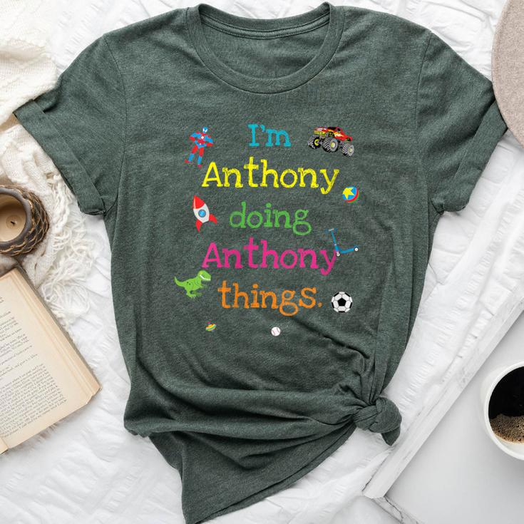 Anthony Cute Personalized Kid's Cartoon For Boys Bella Canvas T-shirt
