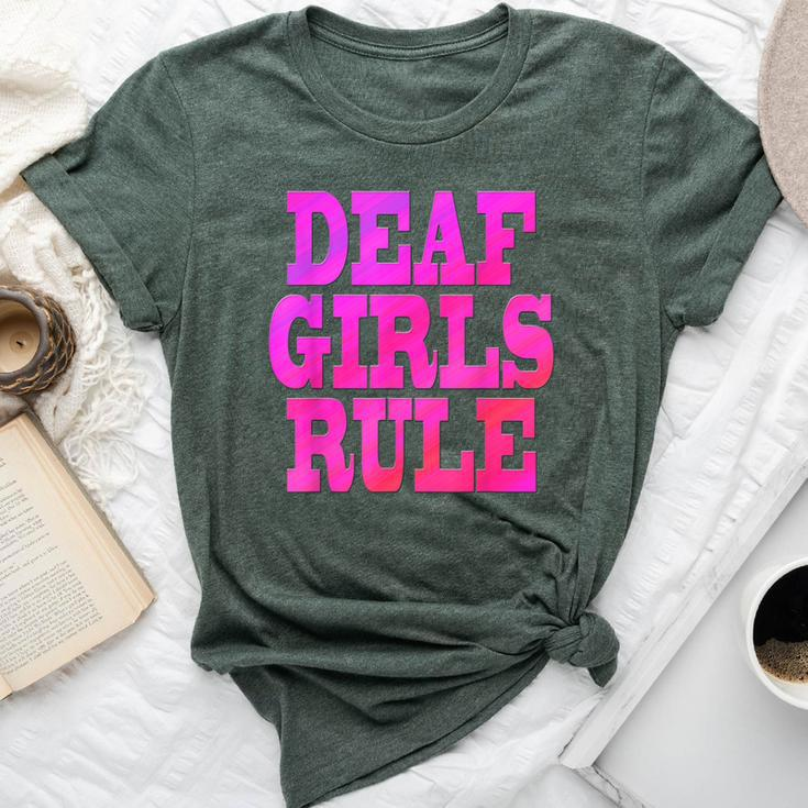 Asl American Sign Language Deaf Girls Rule Deaf T Bella Canvas T-shirt