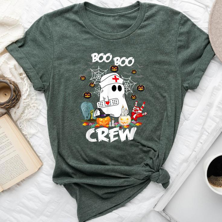 Boo Boo Crew Ghost Nurse Retro Halloween 2023 Nursing Rn Bella Canvas T-shirt