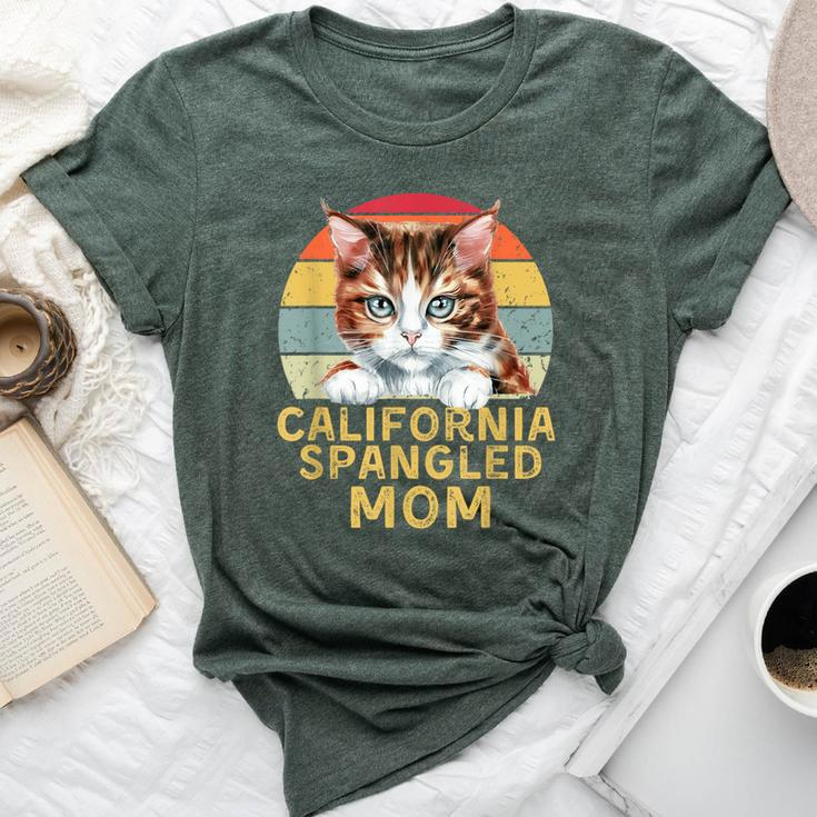California Spangled Cat Mom Retro Cats Heartbeat Bella Canvas T-shirt