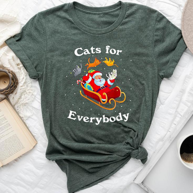 Cats For Everybody Christmas Cat Lover Santa Xmas Bella Canvas T-shirt