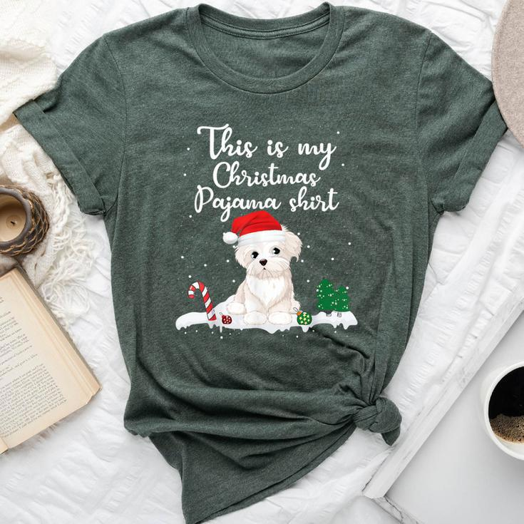 This Is My Christmas Pajama Maltese Dog Mom Dad Bella Canvas T-shirt
