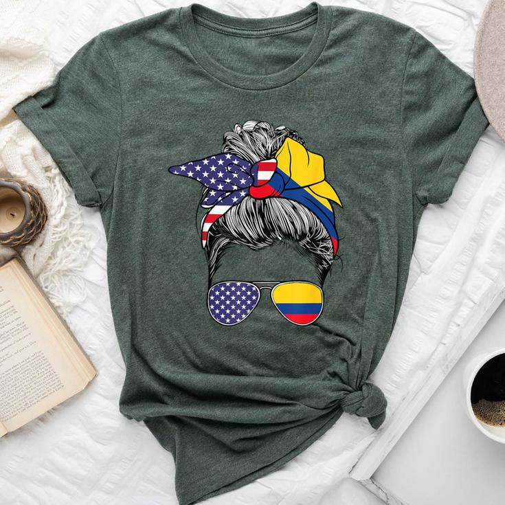 Colombian Girl Usa Heritage American Colombia Flag Bella Canvas T-shirt