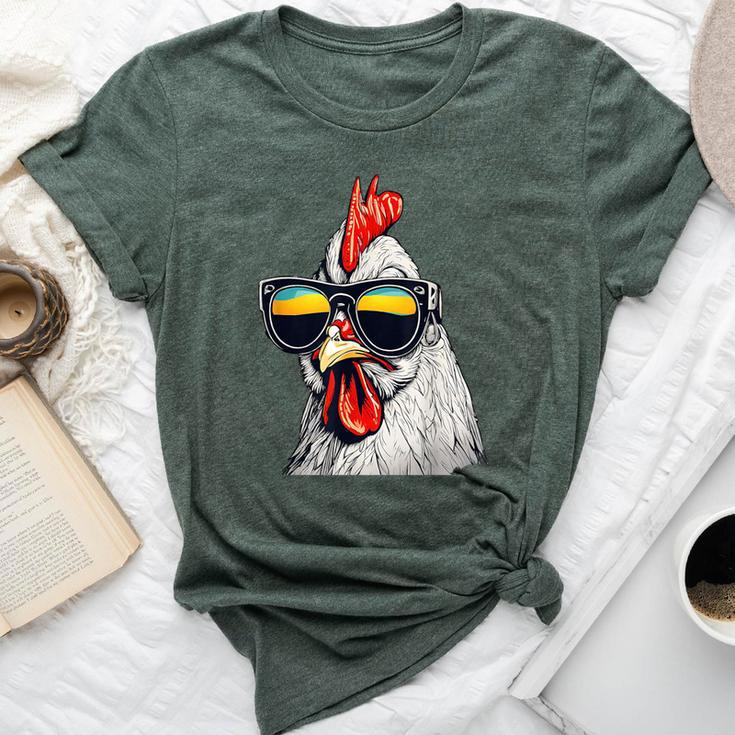 Cool Rooster Wearing Sunglasses Retro Vintage Chicken Bella Canvas T-shirt