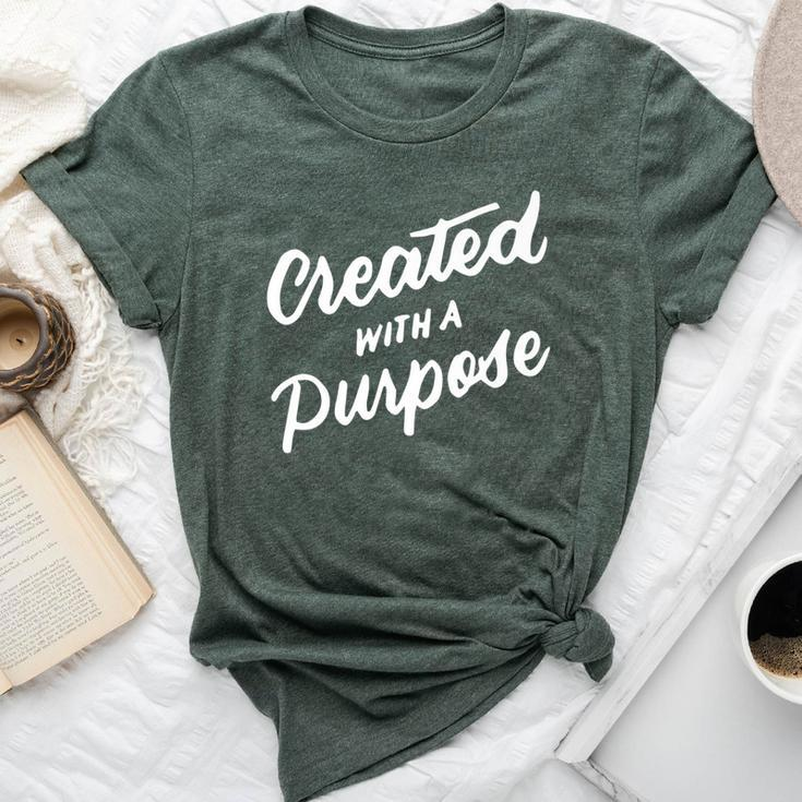 Created With A Purpose Christian Quotes Religious Bella Canvas T-shirt