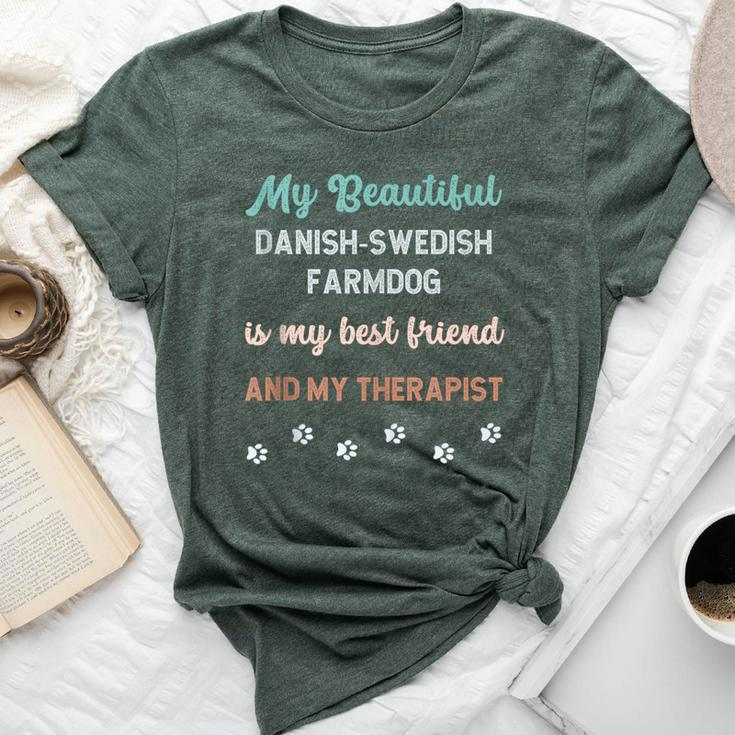 Cute Danish Swedish Farmdog Dog Dad Mum Friend And Therapist Bella Canvas T-shirt