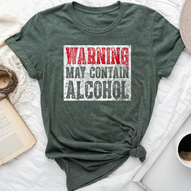 Cute Drinking  Warning May Contain Alcohol Bella Canvas T-shirt