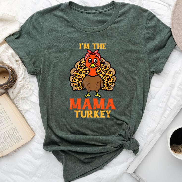 Cute I'm The Mama Turkey Matching Family Thanksgiving Mom Bella Canvas T-shirt