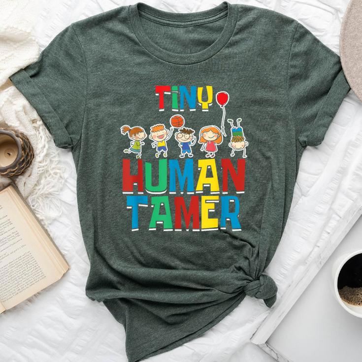 Cute Preschool Daycare School Teacher Tiny Human Tamer Bella Canvas T-shirt