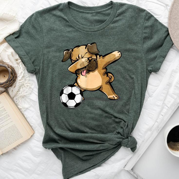 Dabbing Pug Dog Soccer Football Lover Boys Girls Bella Canvas T-shirt