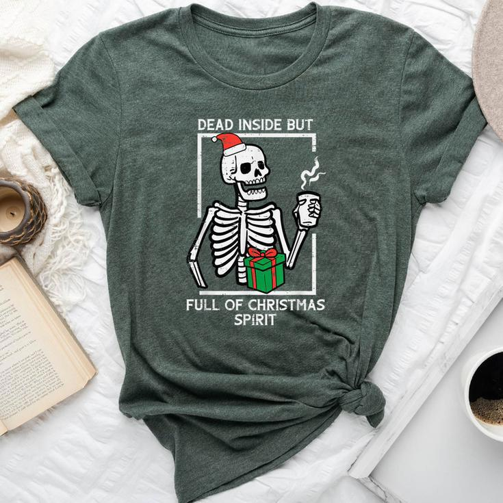 Dead Inside Full Christmas Spirit Skeleton Xmas Men Bella Canvas T-shirt