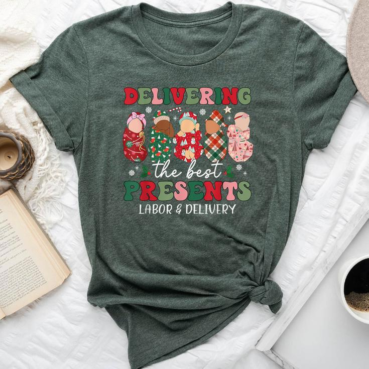Delivering The Best Presents Labor Delivery Nurse Christmas Bella Canvas T-shirt