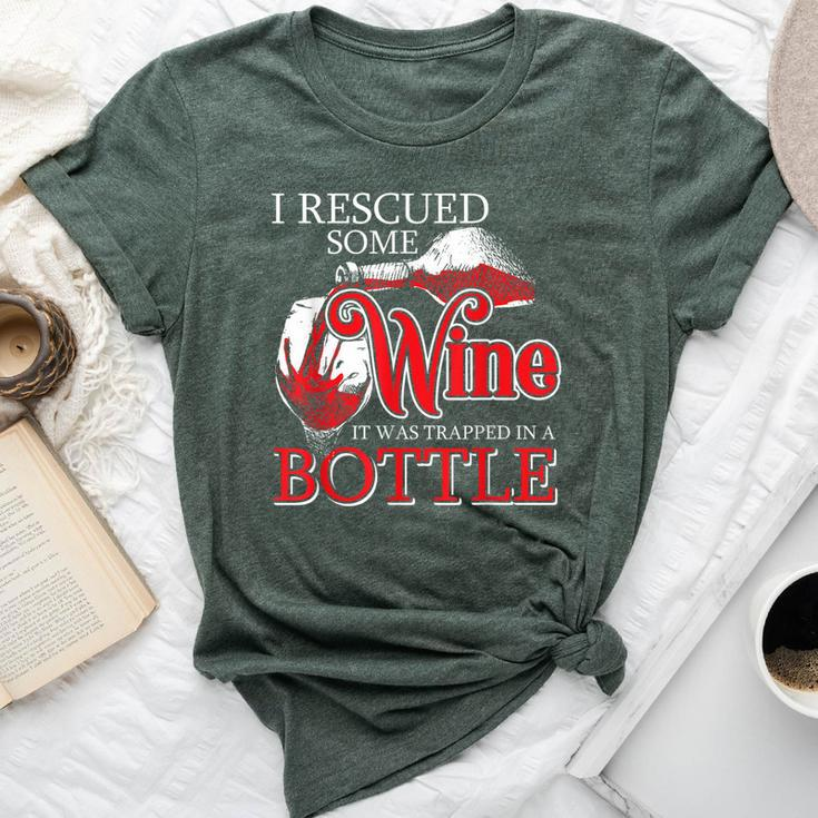 Drinking Wine Alcohol Rescued Bella Canvas T-shirt