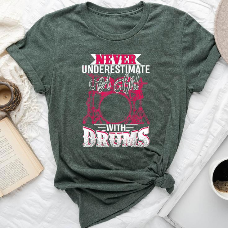 Drummer Never Underestimate A Girl With Drums Bella Canvas T-shirt