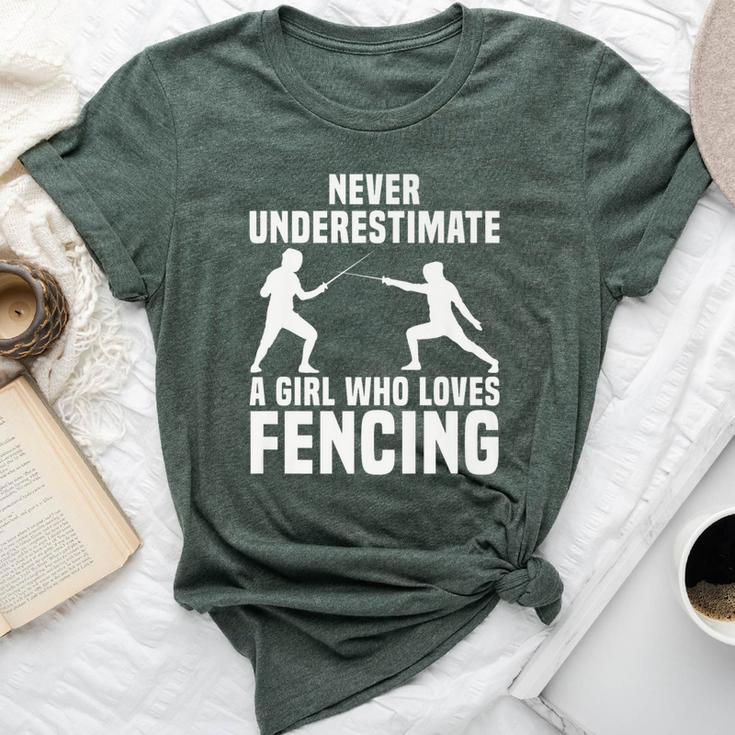 Fencing Parry Girl Loves Fencing Game Never Underestimate Bella Canvas T-shirt