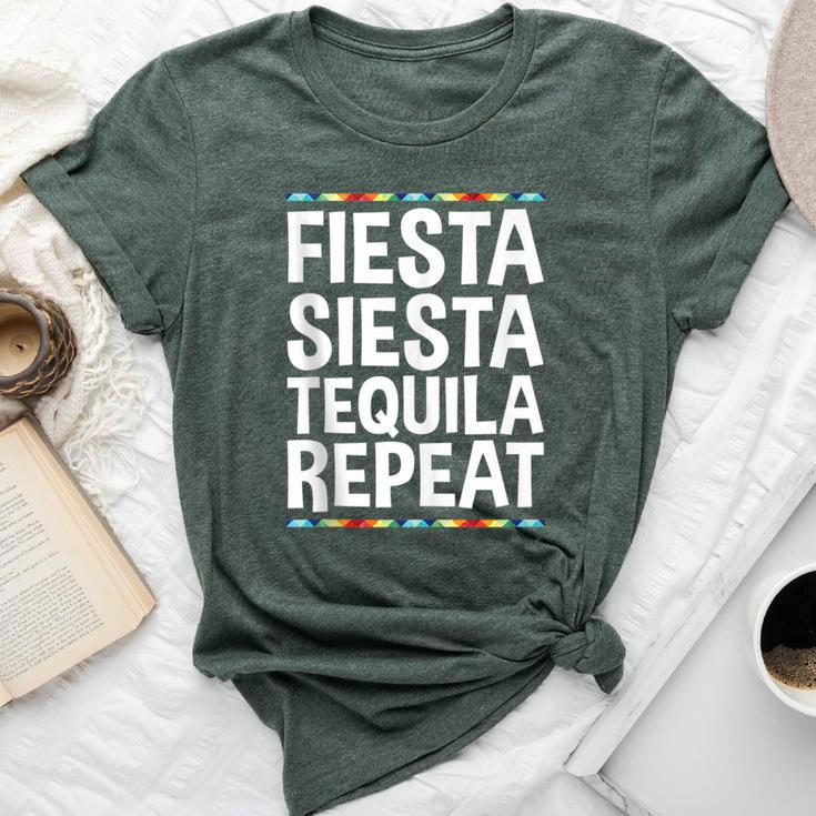 Fiesta Siesta Tequila Repeat Cinco De Mayo Bella Canvas T-shirt