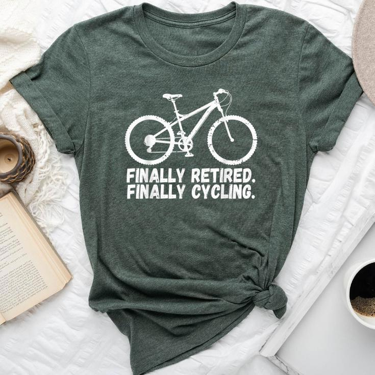 Finally Retired Finally Cycling Mountain Biking Bella Canvas T-shirt