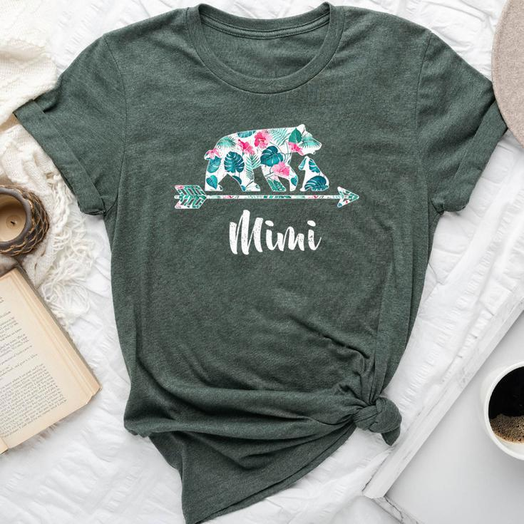 Floral Mimi Bear Matching Family Buffalo Pajama Bella Canvas T-shirt