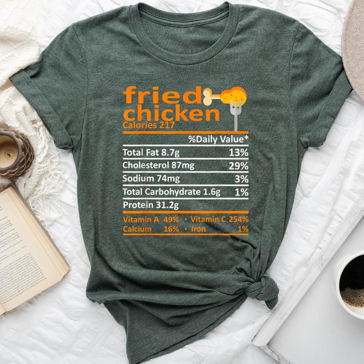 Fried Chicken Nutrition Food Facts Thanksgiving Xmas Bella Canvas T-shirt
