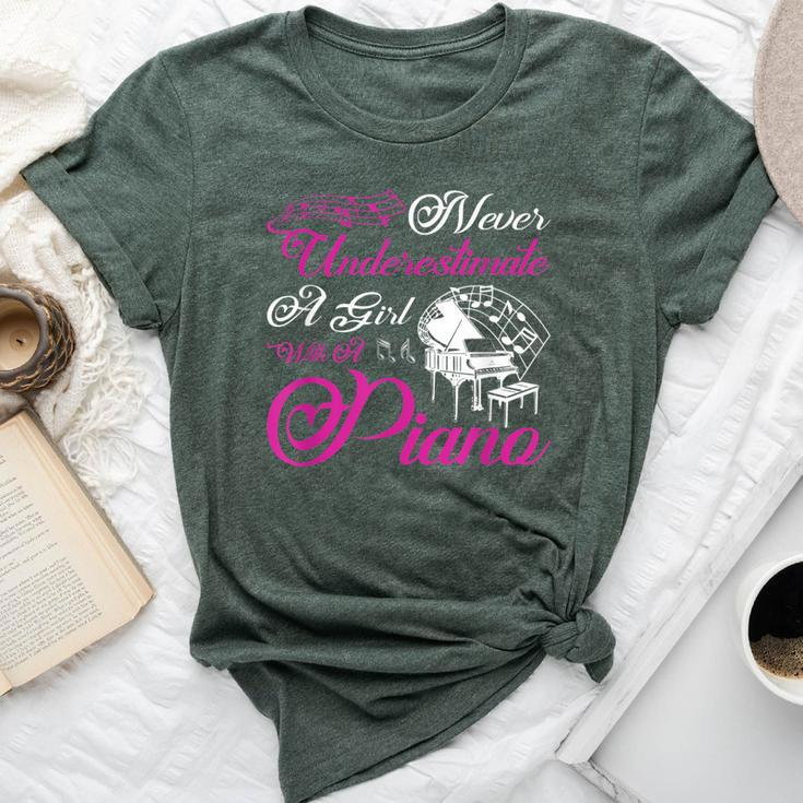 Never Underestimate A Girl With A Piano Bella Canvas T-shirt