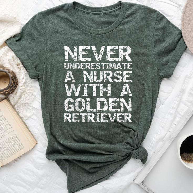 Never Underestimate A Nurse With A Golden Retriever Bella Canvas T-shirt