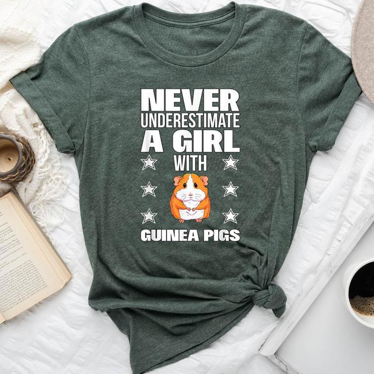 Girls Never Underestimate A Girl With Guinea Pigs Bella Canvas T-shirt