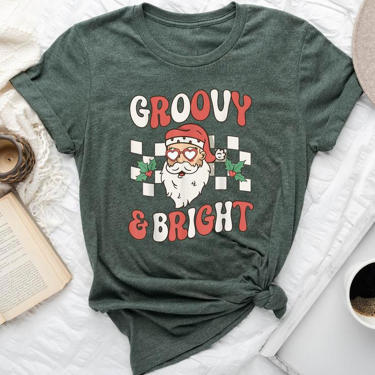 Groovy And Bright Christmas Santa Outfit 80S Retro Groovy Bella Canvas T-shirt