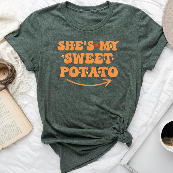 Groovy Thanksgiving Matching Couples She Is My Sweet Potato Bella Canvas T-shirt
