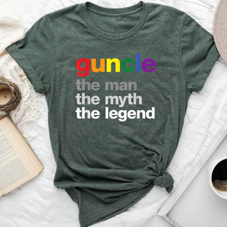 Guncle The Myth The Man The Legend Gay Rainbow Uncle Bella Canvas T-shirt