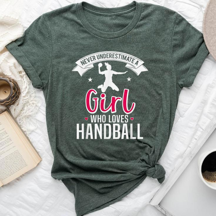 Handball Girl Never Underestimate A Girl's Handball Bella Canvas T-shirt