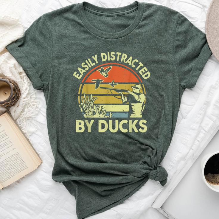 Hunting- Easily Distracted Ducks Hunter Dad Bella Canvas T-shirt