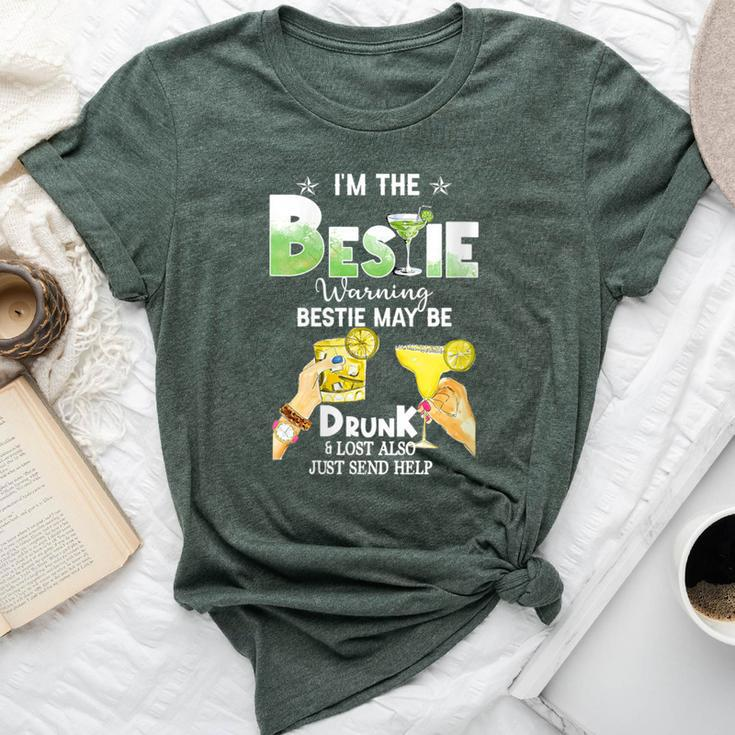 I'm The Bestie Warning Bestie Will Be Drunk Matching Bestie Bella Canvas T-shirt