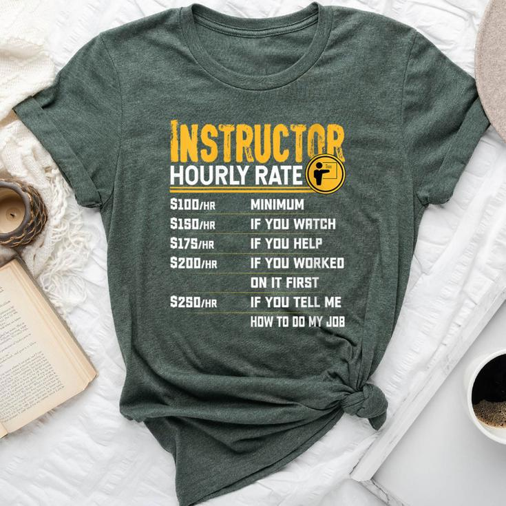 Instructor Hourly Rate Teacher Educator Tutor Bella Canvas T-shirt