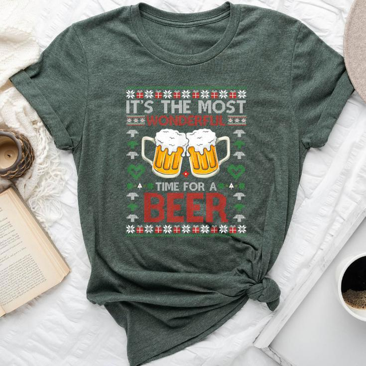 It's The Most Wonderful Time For A Beer Santa Hat Christmas Bella Canvas T-shirt
