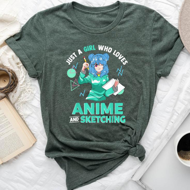 Just A Girl Who Loves Anime And Sketching Bella Canvas T-shirt