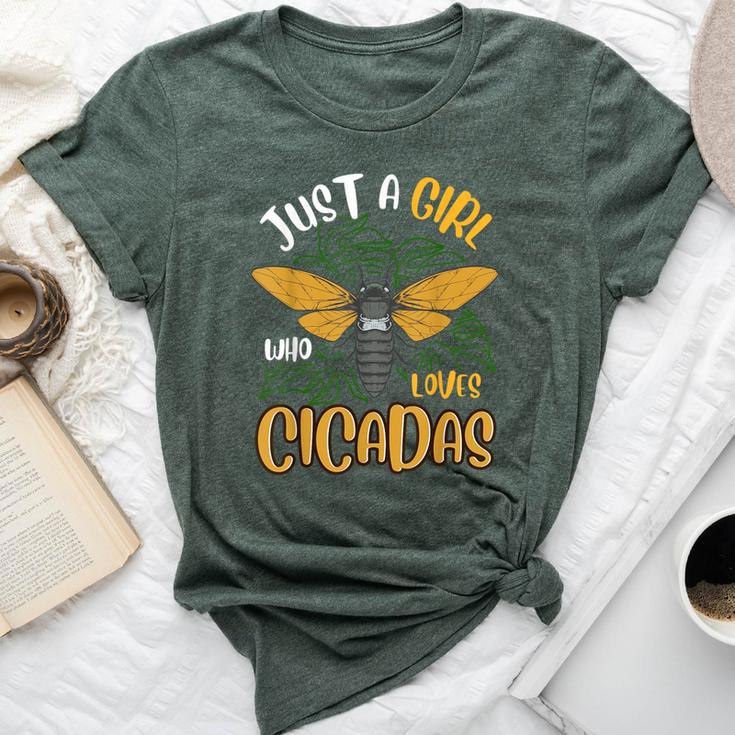 Just A Girl Who Loves Cicadas Brood X Insect Entomology Bella Canvas T-shirt
