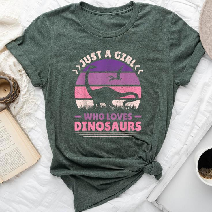 Just A Girl Who Loves Dinosaurs Cute Dino Dinosaur Bella Canvas T-shirt