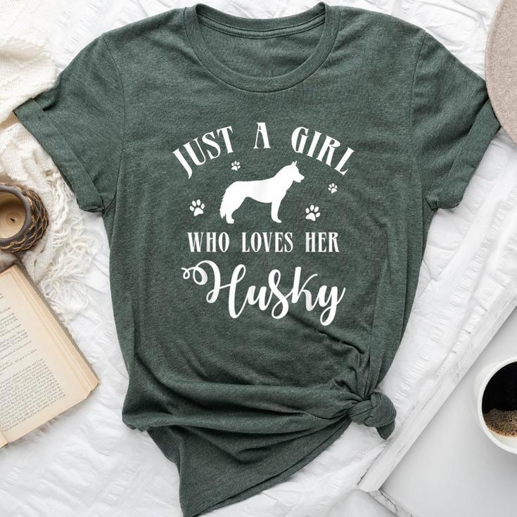 Just A Girl Who Loves Her Husky For Husky Lovers Bella Canvas T-shirt
