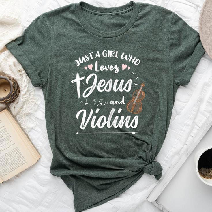 Just A Girl Who Loves Jesus And Violins Bella Canvas T-shirt