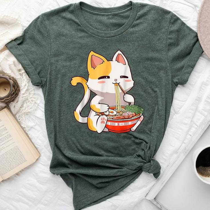 Kawaii Cute Cat Ramen Noodles Anime Girls N Japanese Food Bella Canvas T-shirt