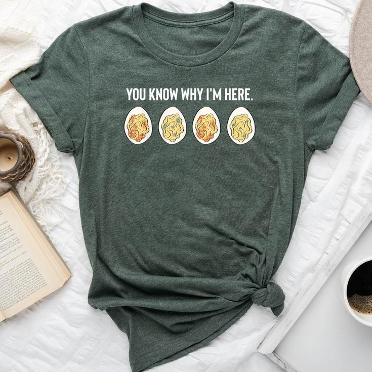 You Know Why I'm Here Thanksgiving Deviled Eggs Fall Bella Canvas T-shirt