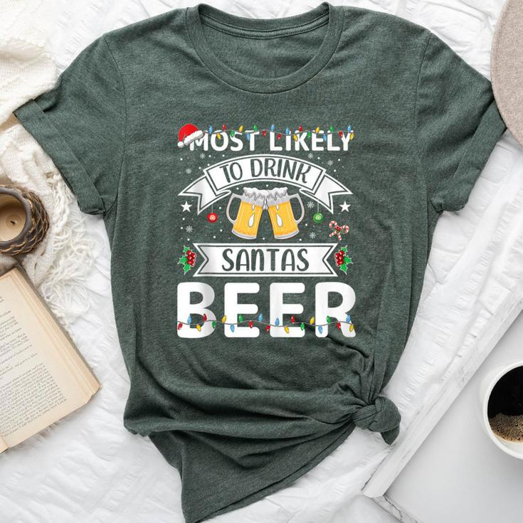 Most Likely To Drink Santa's Beer Family Matching Xmas Bella Canvas T-shirt