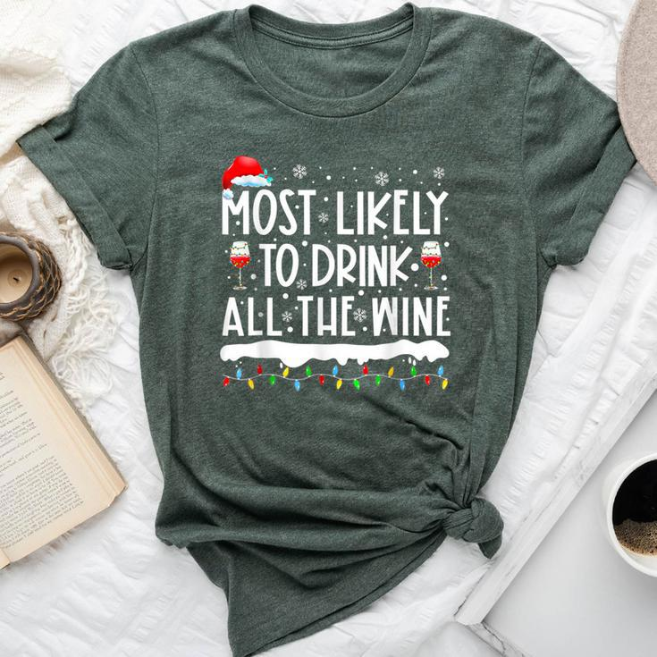 Most Likely To Drink All The Wine Family Matching Men Bella Canvas T-shirt