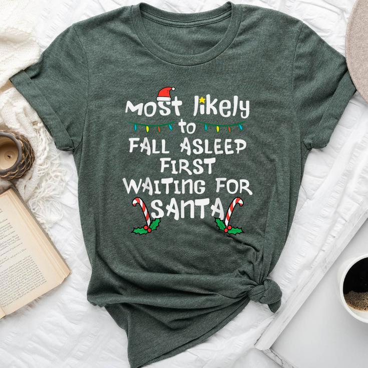 Most Likely Fall Asleep Santa Christmas Xmas Family Matching Bella Canvas T-shirt