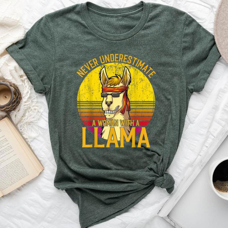 Llama Never Underestimate A Woman With A Llama Bella Canvas T-shirt