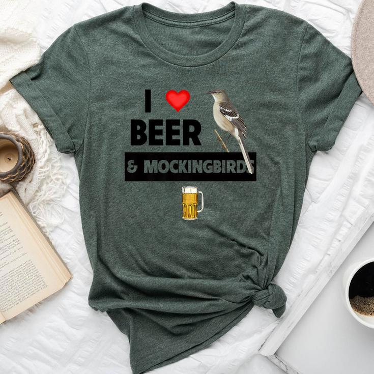 I Love Beer And Northern Mockingbird Arkansas State Bird Bella Canvas T-shirt